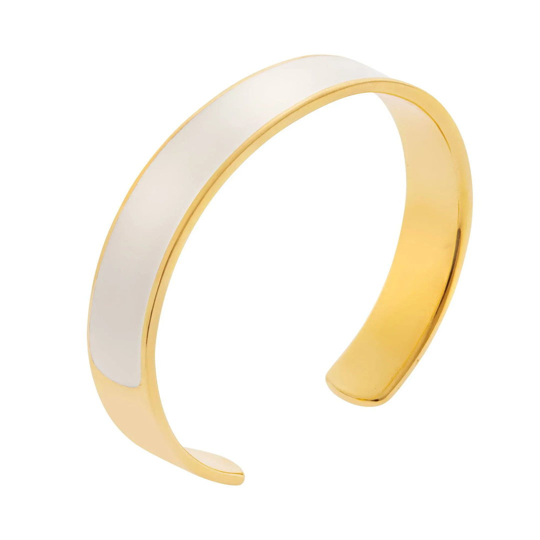 Wide White Enamel Cuff - Eye M Core - Ileana Makri store