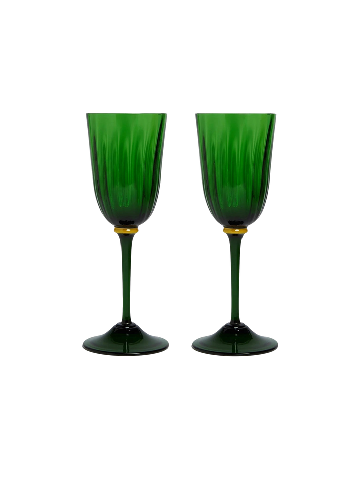 Wine Glasses Green Murano (Set of 2) - La Double J Home - Ileana Makri