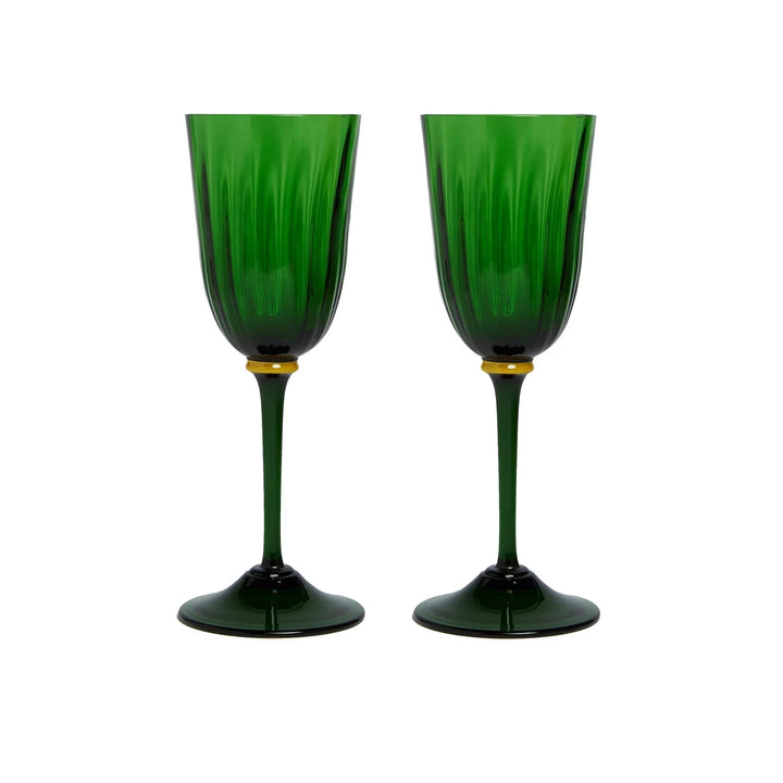 Wine Glasses Green Murano (Set of 2) - La Double J Home - Ileana Makri