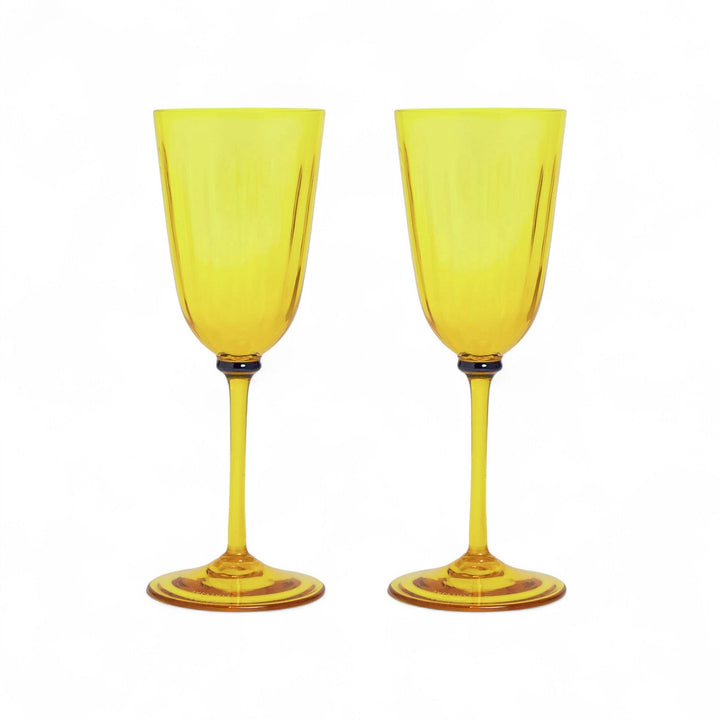 Wine Glasses Yellow Murano (Set of 2) - La Double J Home - Ileana Makri