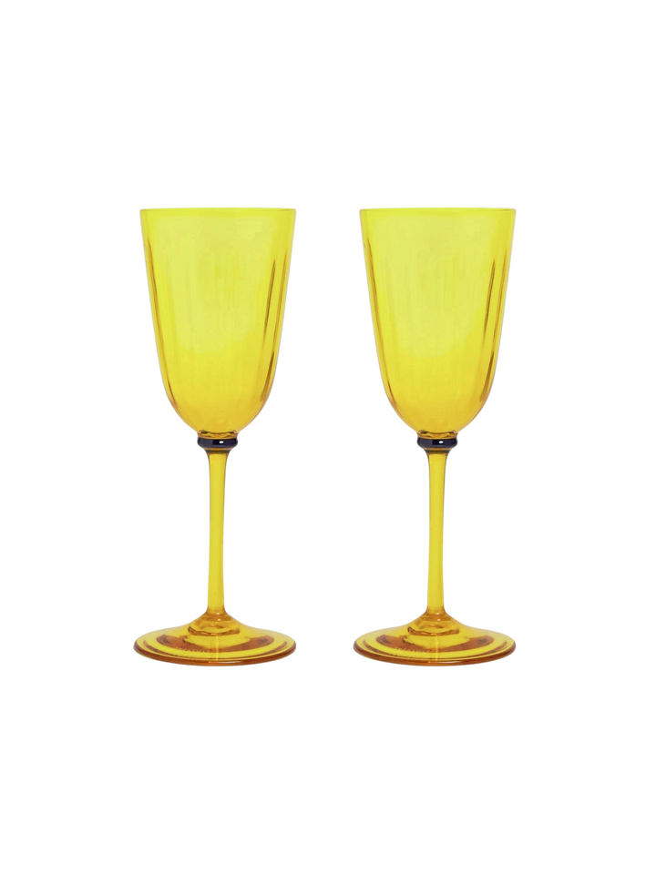 Wine Glasses Yellow Murano (Set of 2) - La Double J Home - Ileana Makri