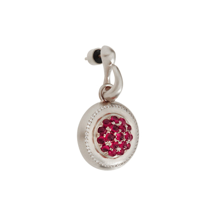 Diamond Ruby Caviar Earrings Small