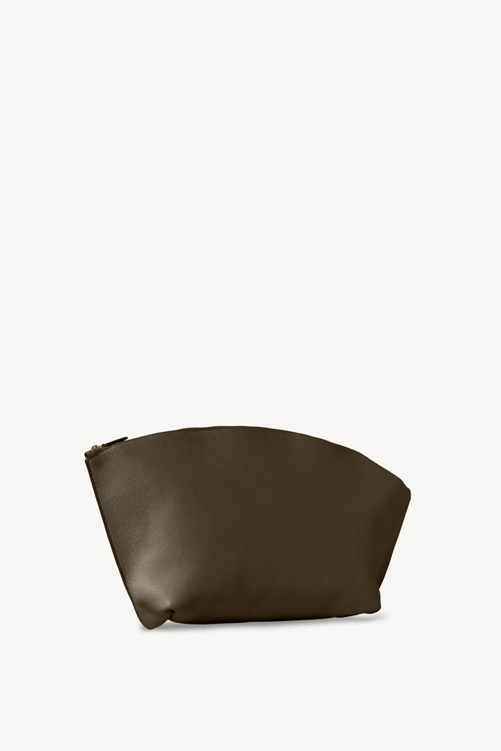 XL Dante Clutch in Olive Leather - The Row - Ileana Makri store