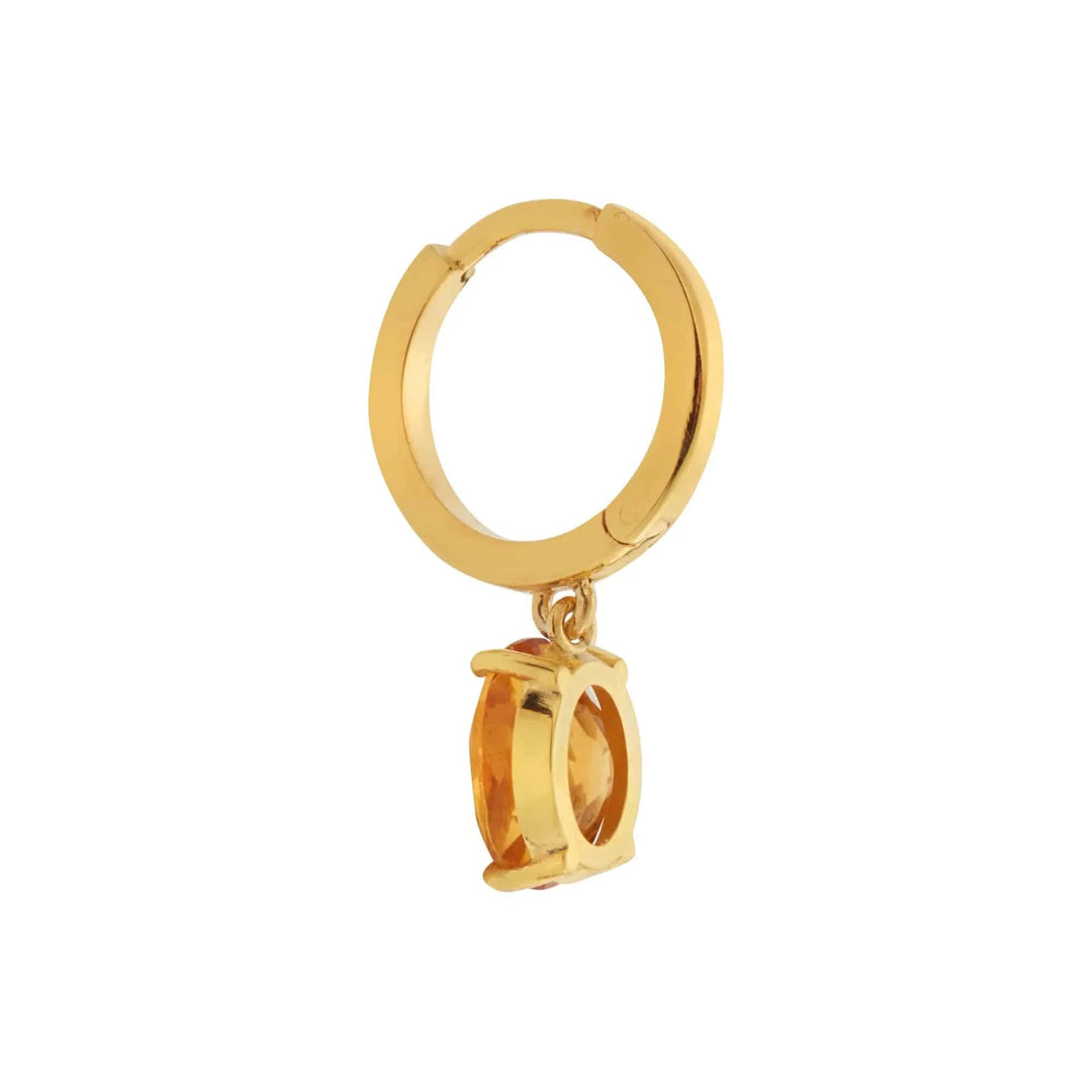 Yellow Enamel & Citrine Hoops - Eye M Neon Rocks - Ileana Makri