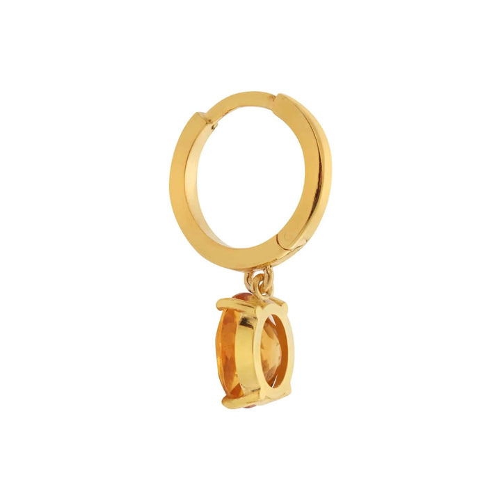 Yellow Enamel & Citrine Hoops - Eye M Neon Rocks - Ileana Makri