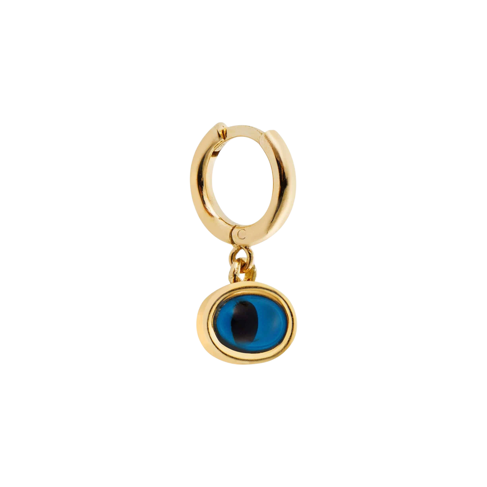 Yellow Mini Oval Eye Hoops - EVIL EYE - Ileana Makri
