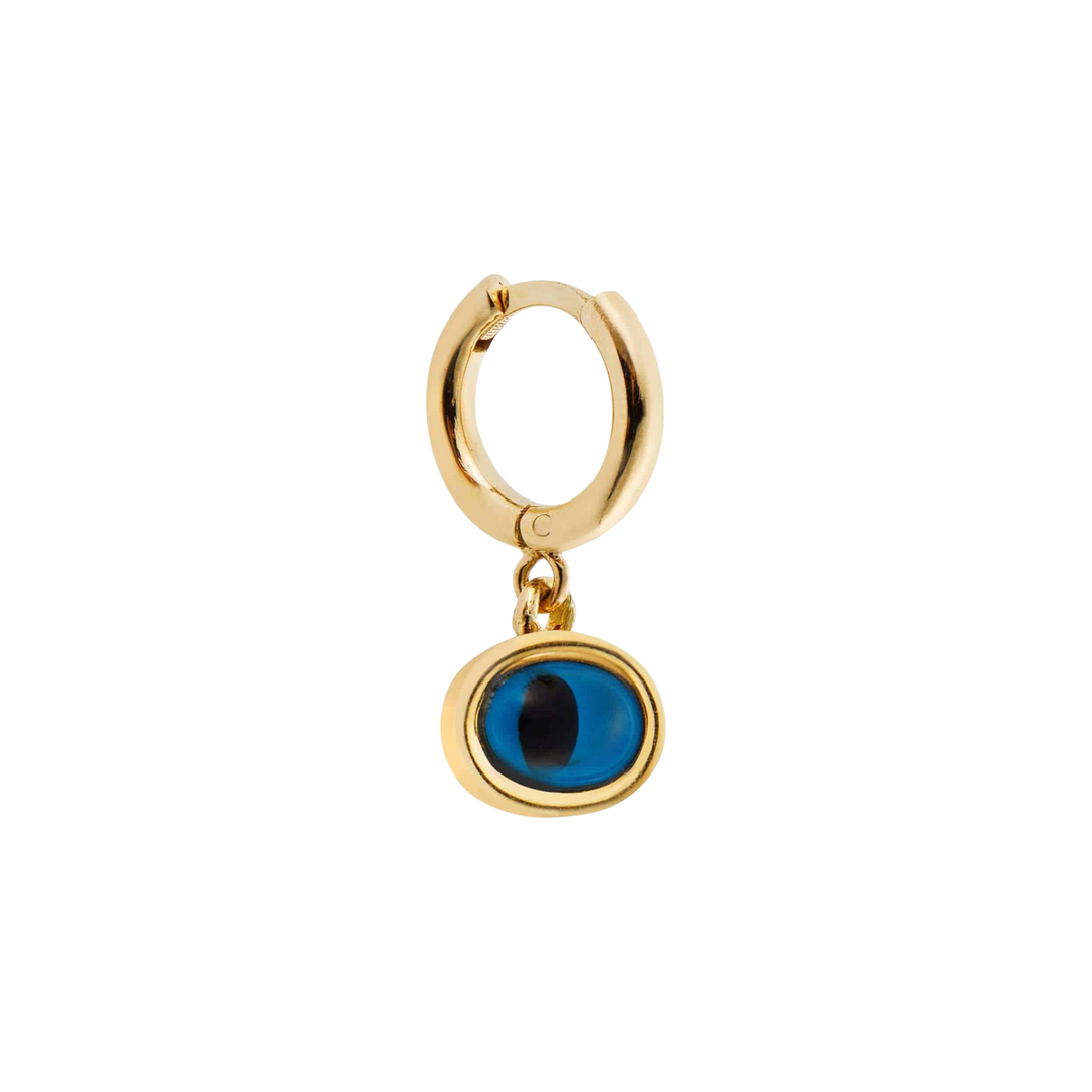 Yellow Mini Oval Eye Hoops - EVIL EYE - Ileana Makri