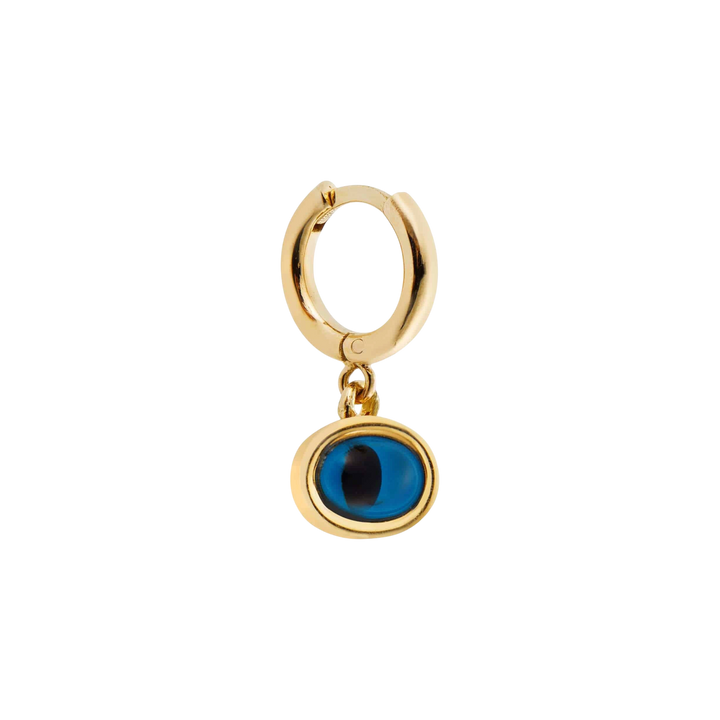 Yellow Mini Oval Eye Hoops - EVIL EYE - Ileana Makri