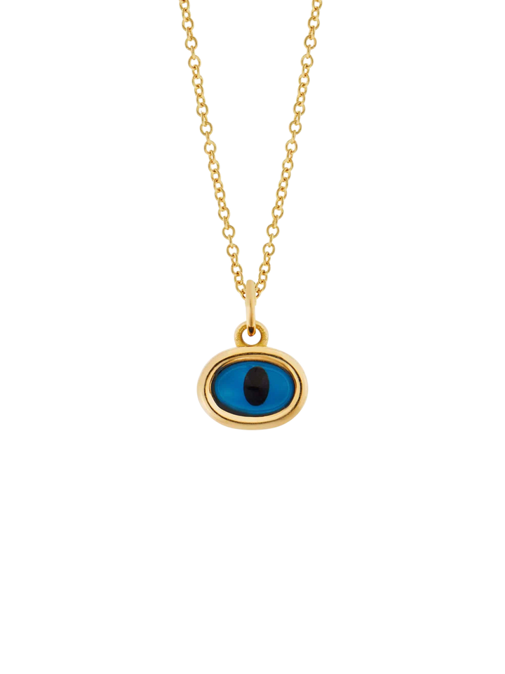 Yellow Mini Oval Eye Pendant - EVIL EYE - Ileana Makri