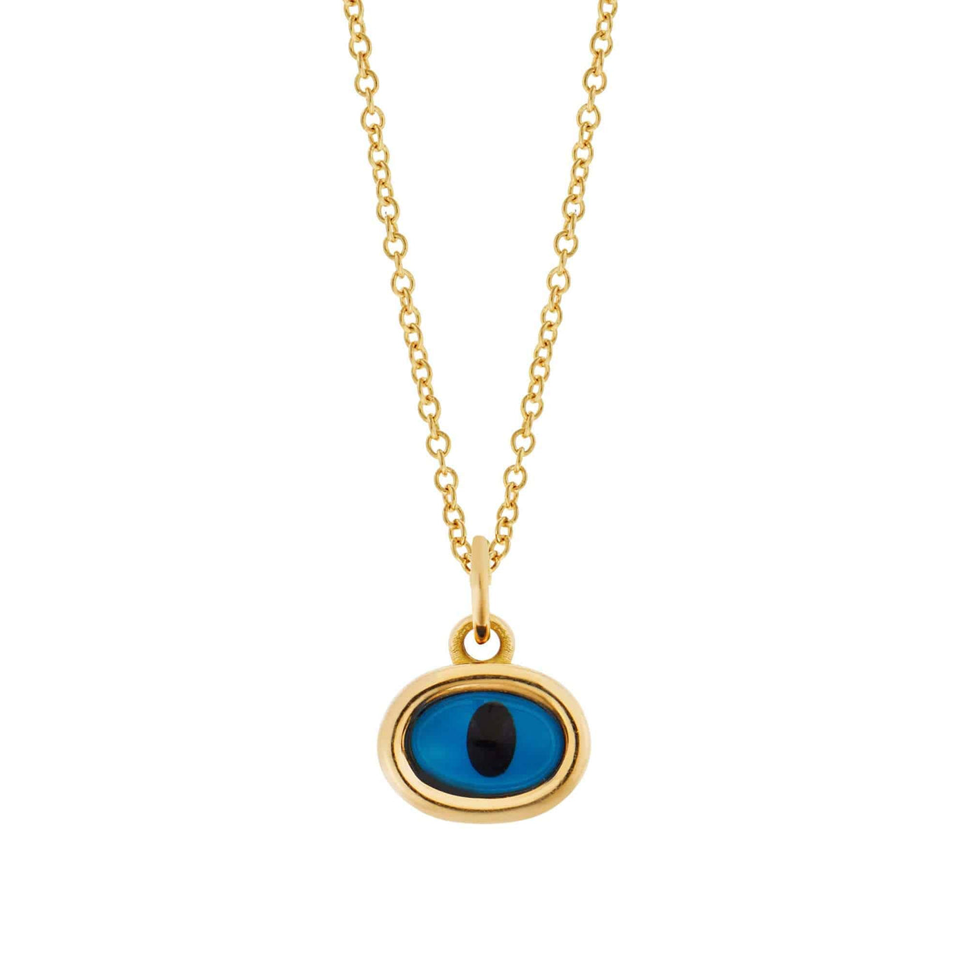 Yellow Mini Oval Eye Pendant - EVIL EYE - Ileana Makri store