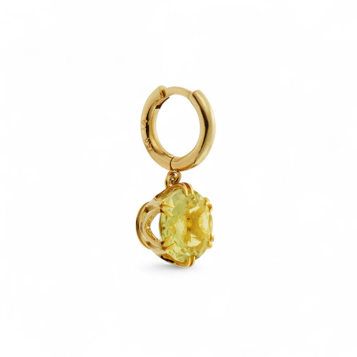 Crown Midi Hoops Lemon Topaz