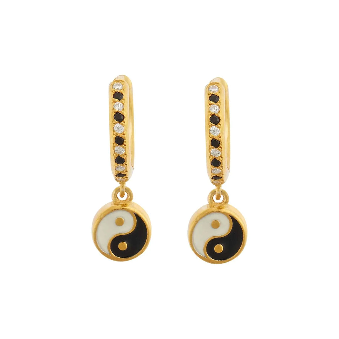 Yin Yang Midi Hoops - Eye M Hearts - Ileana Makri store