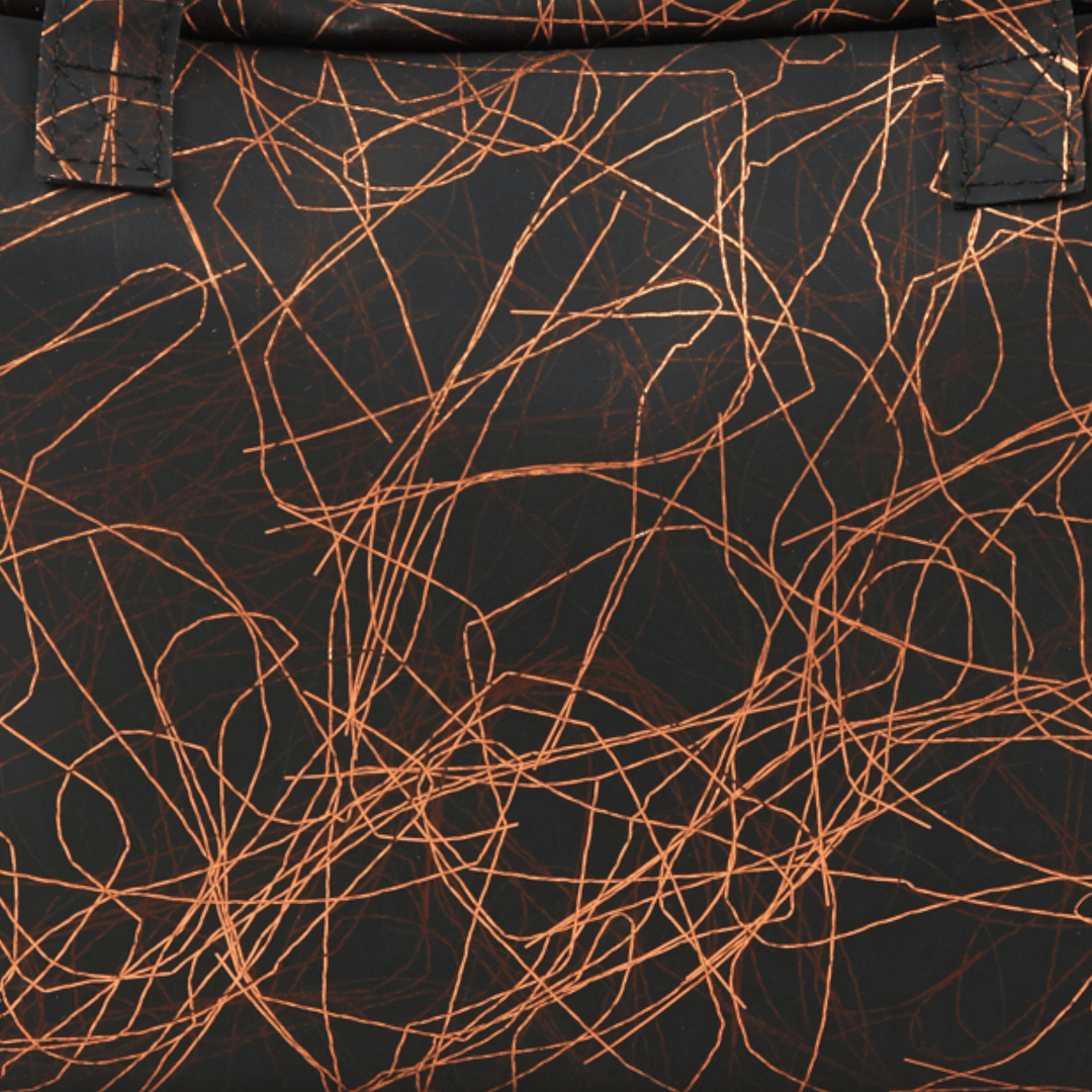 Zip Bag Metallic Threads Bronze on Black - Luisa Cevese Riedizioni - Ileana Makri