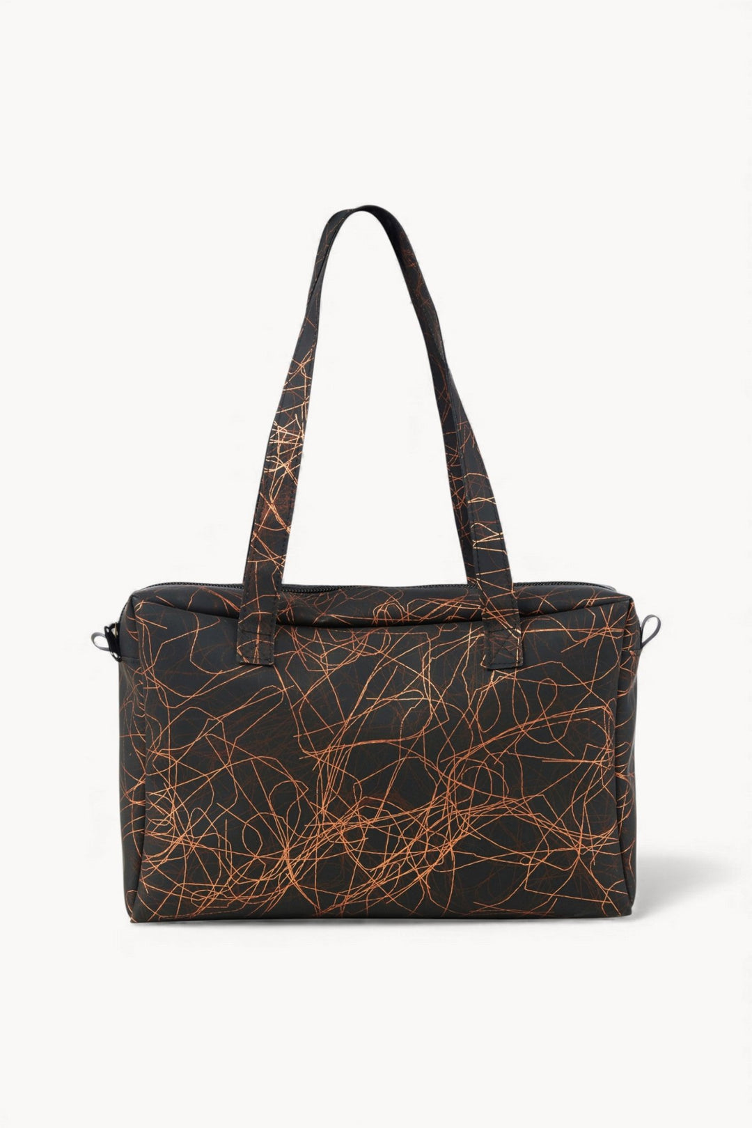 Zip Bag Metallic Threads Bronze on Black - Luisa Cevese Riedizioni - Ileana Makri