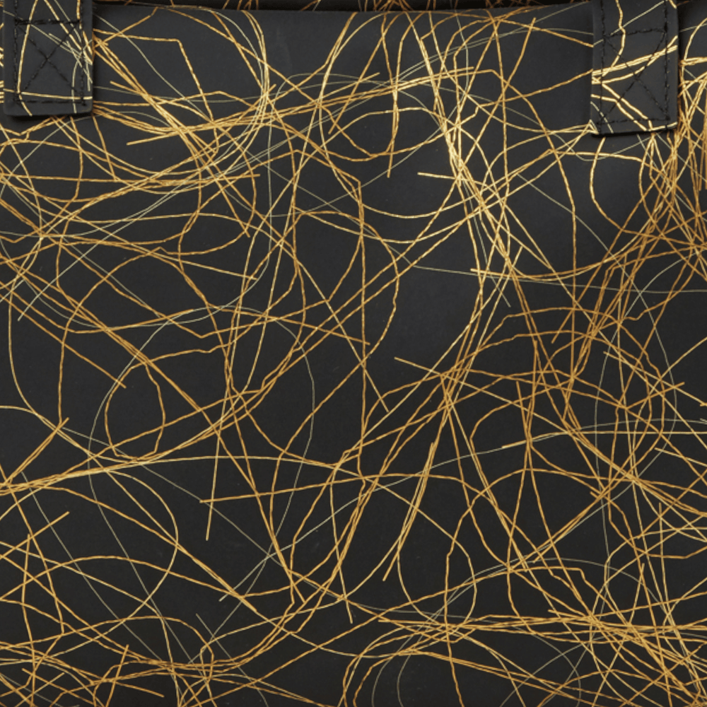 Zip Bag Metallic Threads Gold on Black - Luisa Cevese Riedizioni - Ileana Makri