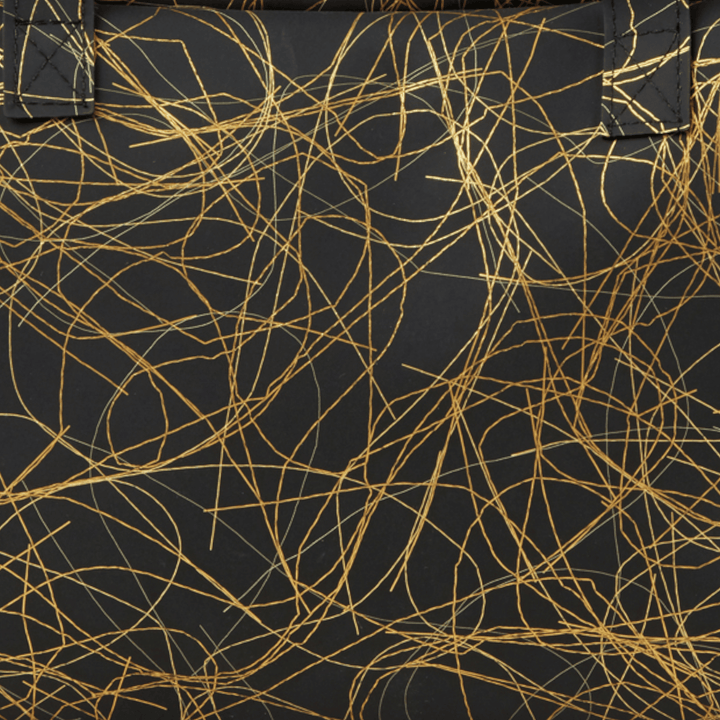 Zip Bag Metallic Threads Gold on Black - Luisa Cevese Riedizioni - Ileana Makri