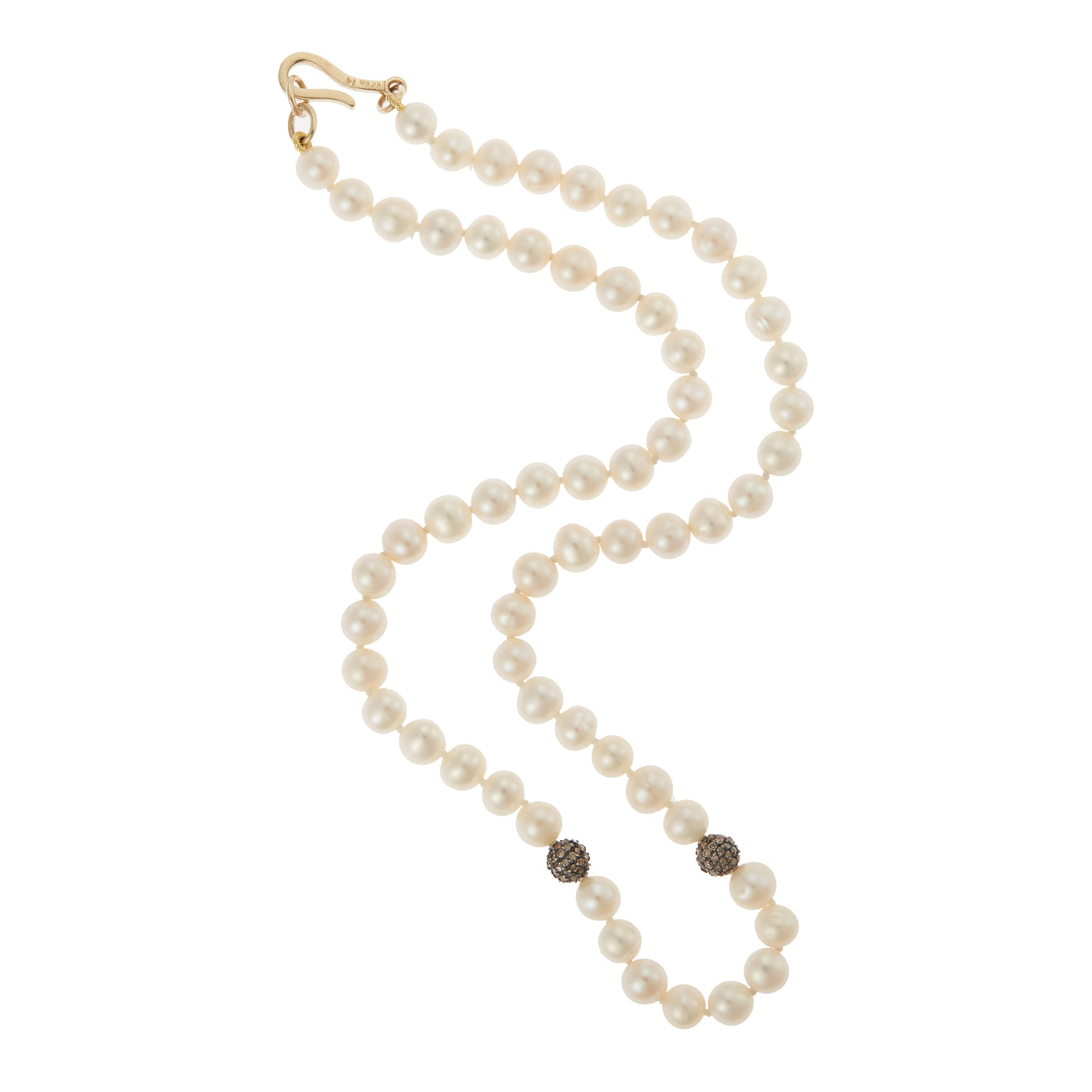 Pearl Diamond Ball Necklace - Ileana Makri